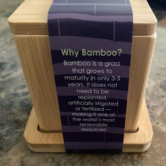 Totally Bamboo double dipper Salt & Storage boxes 6 oz each Kitchenware New - Picture 4 of 5